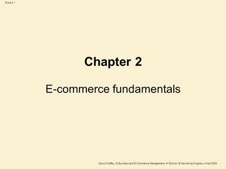 E-commerce fundamentals