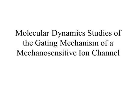 Molecular Dynamics Simulation of MscL in POPC Membrane