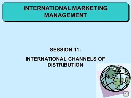 INTERNATIONAL MARKETING MANAGEMENT