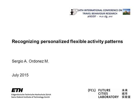 Recognizing personalized flexible activity patterns Sergio A. Ordonez M. July 2015.