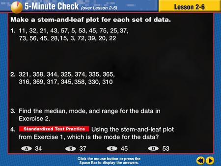 Transparency 6 Click the mouse button or press the Space Bar to display the answers.