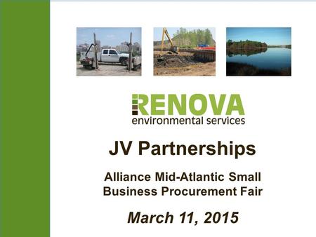 JV Partnerships Alliance Mid-Atlantic Small Business Procurement Fair March 11, 2015.