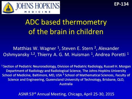 ADC based thermometry of the brain in children