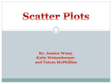 Definition A scatter plot is a relationship between multiple(two) sets of data graphed with plotted points. Instead of two separate graphs, scatter plots.