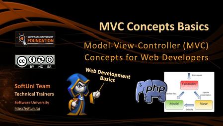 MVC Concepts Basics Model-View-Controller (MVC) Concepts for Web Developers SoftUni Team Technical Trainers Software University