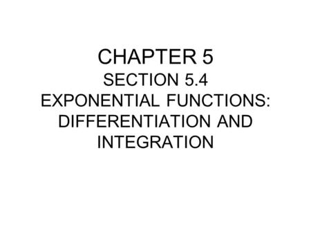 Definition of the Natural Exponential Function