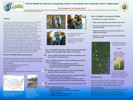 How CoCoRaHS Integrates with Ecosystems and Society Project’s Overarching Goals (Nisbet et al., 2013) 1.To better understand complex interactions among.