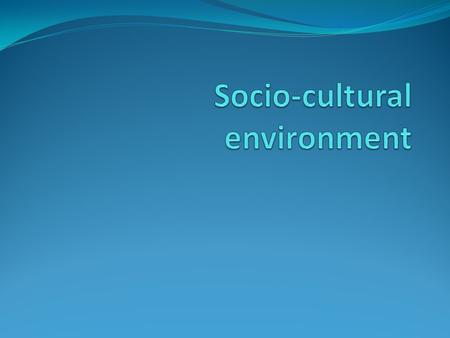 Business in socio-cultural setting Business CultureSociety.