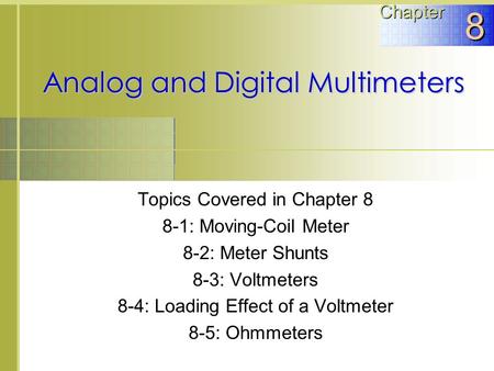 Analog and Digital Multimeters