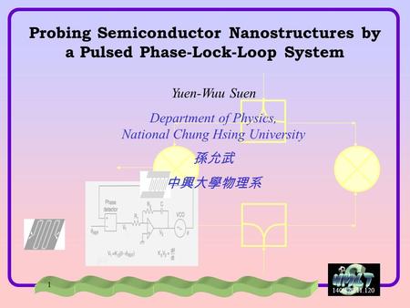 140.120.11.120 1 Probing Semiconductor Nanostructures by a Pulsed Phase-Lock-Loop System Yuen-Wuu Suen Department of Physics, National Chung Hsing University.