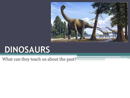 DINOSAURS What can they teach us about the past?.