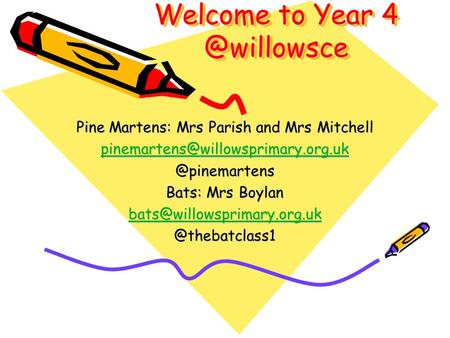 Welcome to Year Pine Martens: Mrs Parish and Mrs Bats: Mrs Boylan