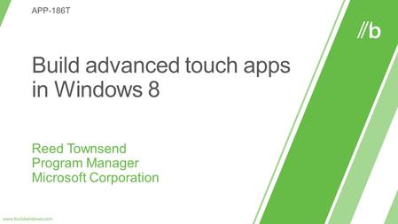 Build advanced touch apps in Windows 8