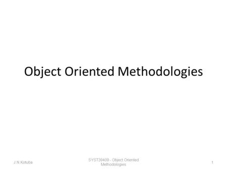 Object Oriented Methodologies