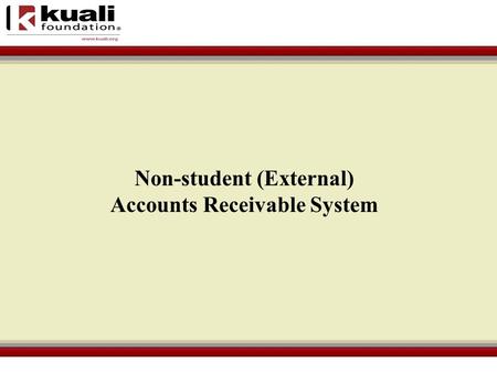 Non-student (External) Accounts Receivable System.