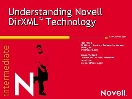 Understanding Novell DirXML™ Technology