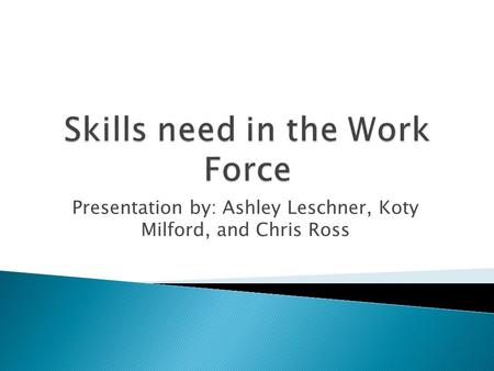 Presentation by: Ashley Leschner, Koty Milford, and Chris Ross.