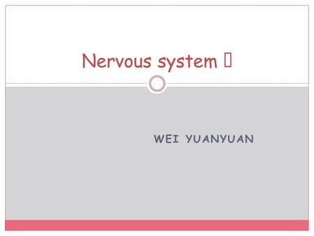 WEI YUANYUAN Nervous system Ⅵ. Intellectual function of the brain Learning.