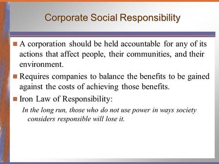 Corporate Social Responsibility