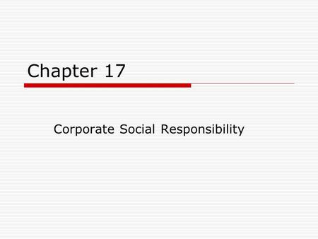 Corporate Social Responsibility