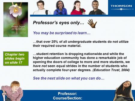 Professor’s eyes only… You may be surprised to learn… …that over 25% of all undergraduate students do not utilize their required course material. …student.