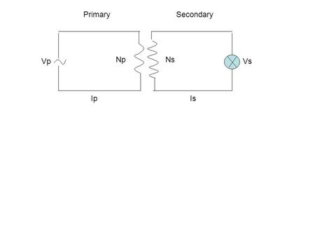 Primary Secondary Vp Np Ns Vs Ip Is.