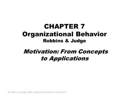 Organizational Behavior