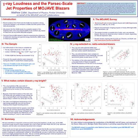 I.Introduction  Recent evidence from Fermi and the VLBA has revealed a strong connection between ɣ -ray emission in AGNs and their parsec-scale radio.