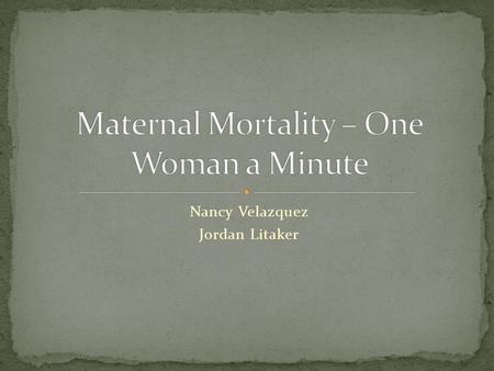 Nancy Velazquez Jordan Litaker. The India Project Staying in Uniform Access to Birth-control Gender Equality: Health and Education  Women in Niger have.