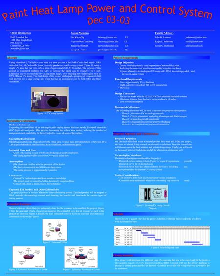 Problem Statement Expanding the capabilities of an auto repair paint drying system that uses newly developed ultraviolet (UV) light activated paint. This.