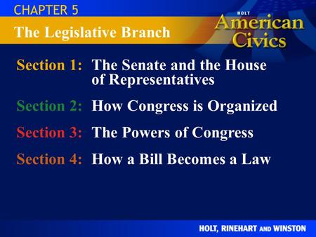 The Legislative Branch