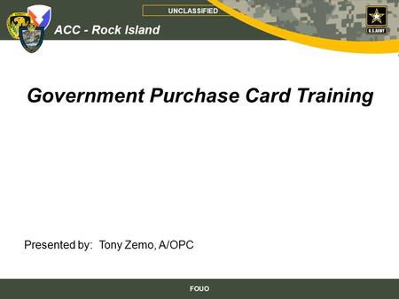 Government Purchase Card Training