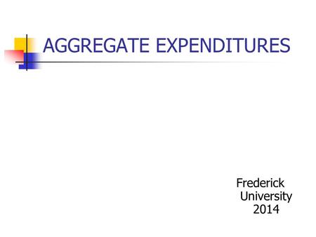 AGGREGATE EXPENDITURES Frederick University 2014.