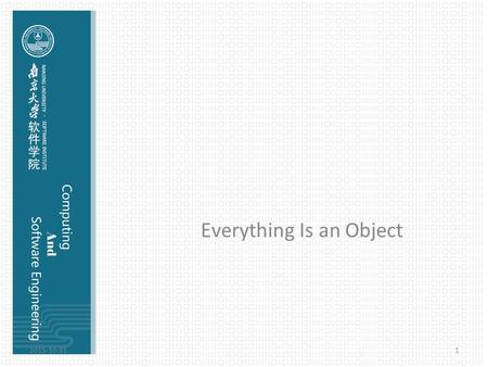 Everything Is an Object 2015-10-311. Manipulate objects with references The identifier you manipulate is actually a “reference” to an object. Like a television.