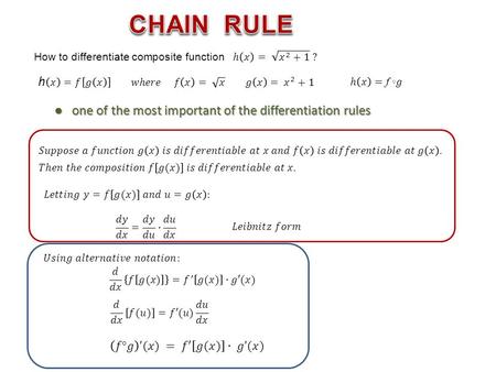 ● one of the most important of the differentiation rules.