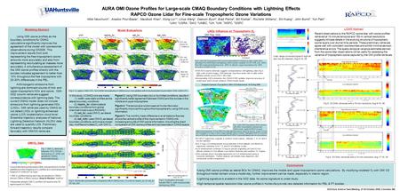 EOS Aura Science Team Meeting, 27-30 October, 2008, Columbia, MD AURA OMI Ozone Profiles for Large-scale CMAQ Boundary Conditions with Lightning Effects.