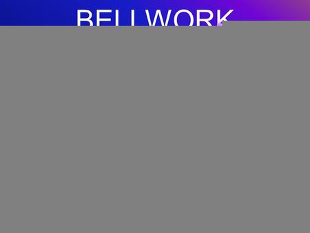 BELLWORK What advances did the Romans make in architecture? Who were the gladiators? What was the Spartacus revolt? What were the Punic Wars? Why didn’t.