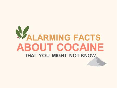 ALARMING FACTS ABOUT COCAINE THAT YOU MIGHT NOT KNOW.