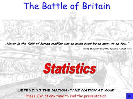 …Never in the field of human conflict was so much owed by so many to so few.” Prime Minister Winston Churchill, August 1940 Defending the Nation -“The.