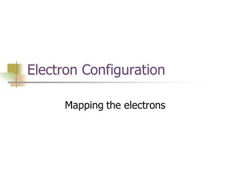 Electron Configuration