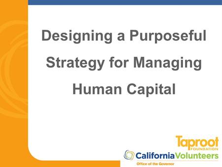 Designing a Purposeful Strategy for Managing Human Capital.