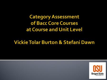  Integrate the Bacc Core category learning outcomes into the course.  Clarify for students how they will achieve and demonstrate the learning outcomes.