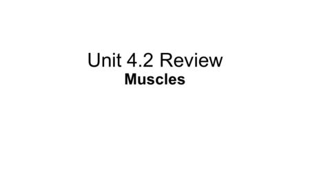 Unit 4.2 Review Muscles.