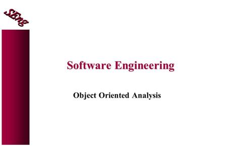 Object Oriented Analysis