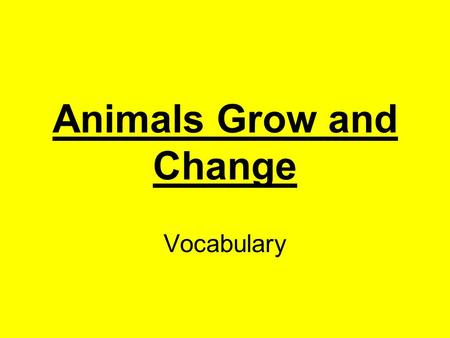 Animals Grow and Change