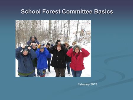 School Forest Committee Basics February 2013. Why Have A School Forest Committee? School Forests are accountable to the DNR for:  Educational activities.