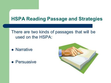 HSPA Reading Passage and Strategies