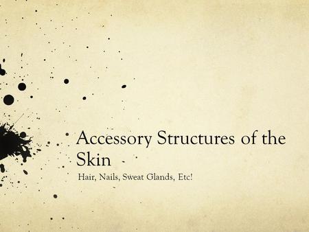 Accessory Structures of the Skin