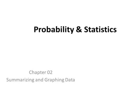 Probability & Statistics