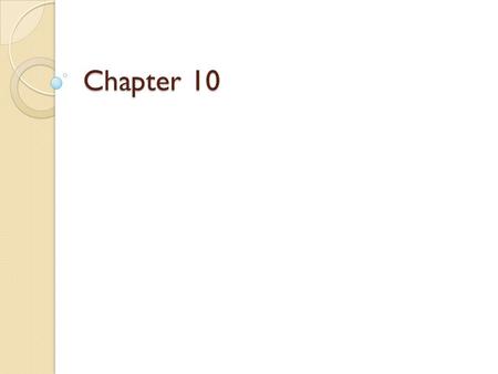 Chapter 10.